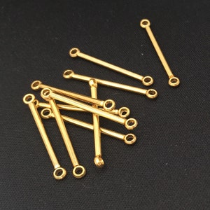 Stainless Steel 18K Gold Ear Components, Earring Connectors, 25mm/30mm Stick with Loops, DIY Earring Accessories, Hand Made Earring Findings