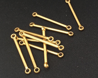 Stainless Steel 18K Gold Ear Components, Earring Connectors, 25mm/30mm Stick with Loops, DIY Earring Accessories, Hand Made Earring Findings