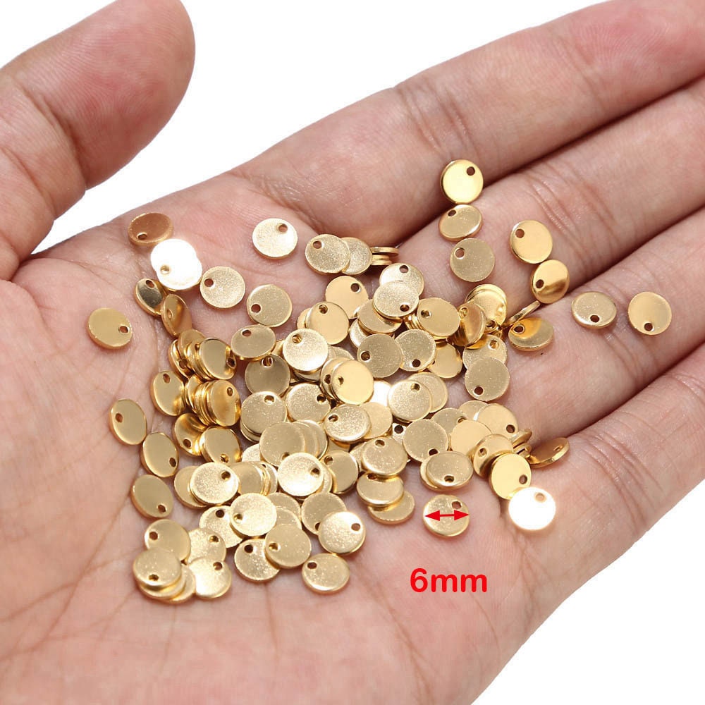 20pcs Stainless Steel Gold/rose Gold Round Circle Stamping - Etsy