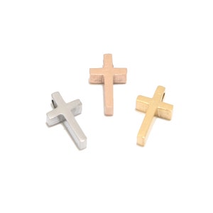 5pcs Stainless Steel Mini Size Solid Polished Cross Pendant Religious Cross Charms for Necklace Earring Bracelet Jewelry Making