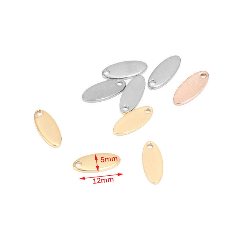 100 pz Acciaio Inossidabile Timbratura Vuota Cuore Ovale Rettangolo Inciso Pendenti E Ciondoli Personalizzati Perline di Fascino Personalizzati con Qualsiasi Parola Oval 5x12mm