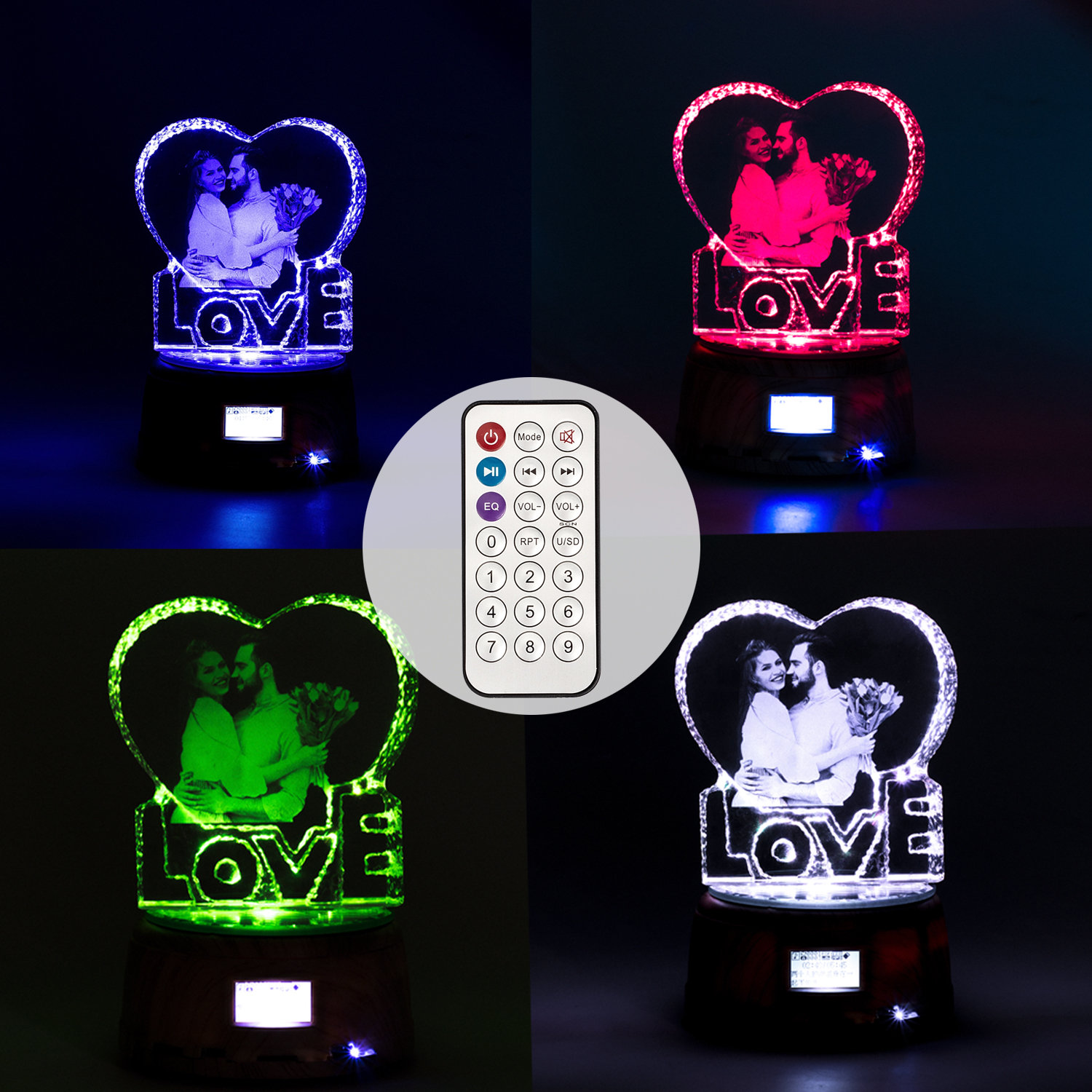 Personalized bluetooth crystal photo cheap lamp