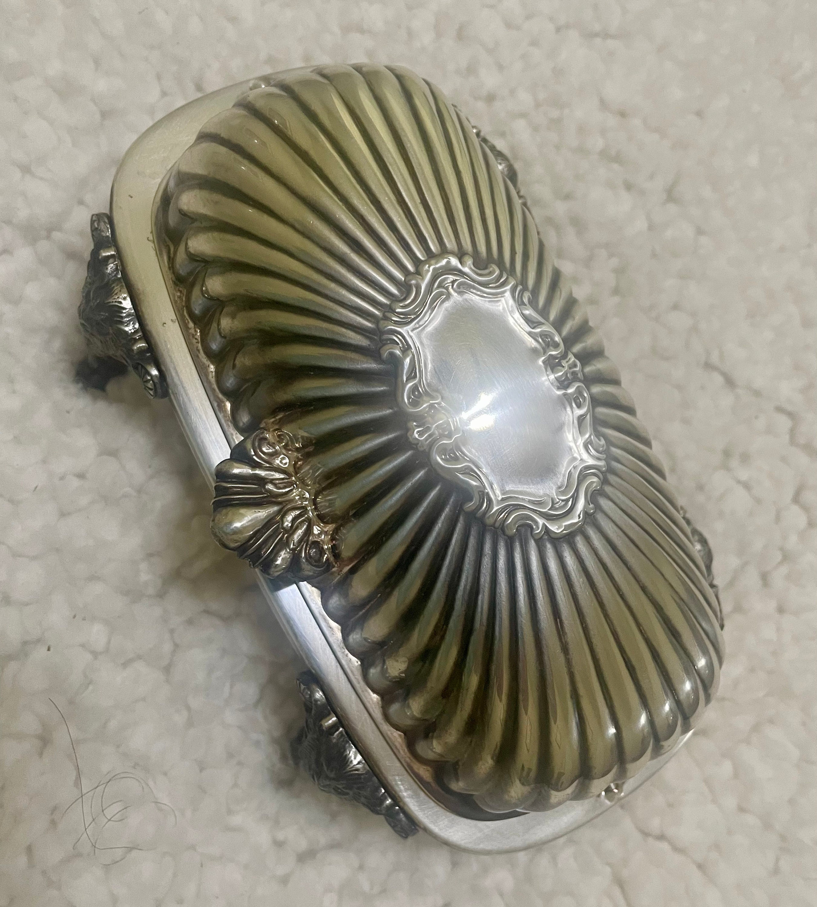 FB Rogers 357 Silver Domed Victorian Style Roll Top Butter FB Rogers 357 Silver Domed Victorian Style Roll Top Butter