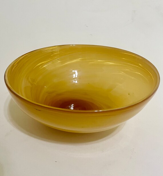 Joseph Abboud Ventana Toffee Swirl Glass Large Bowl 10.75" by 4.75"