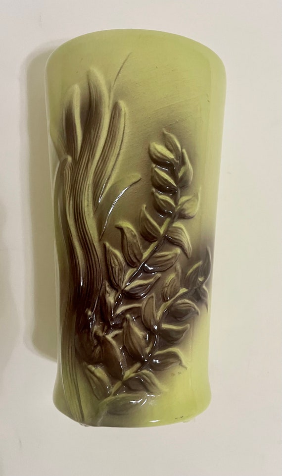 Royal Copley Sea Weed Pale Green and Brown Vase