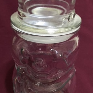 Libbey Clear Glass Snowman Jar with Lid