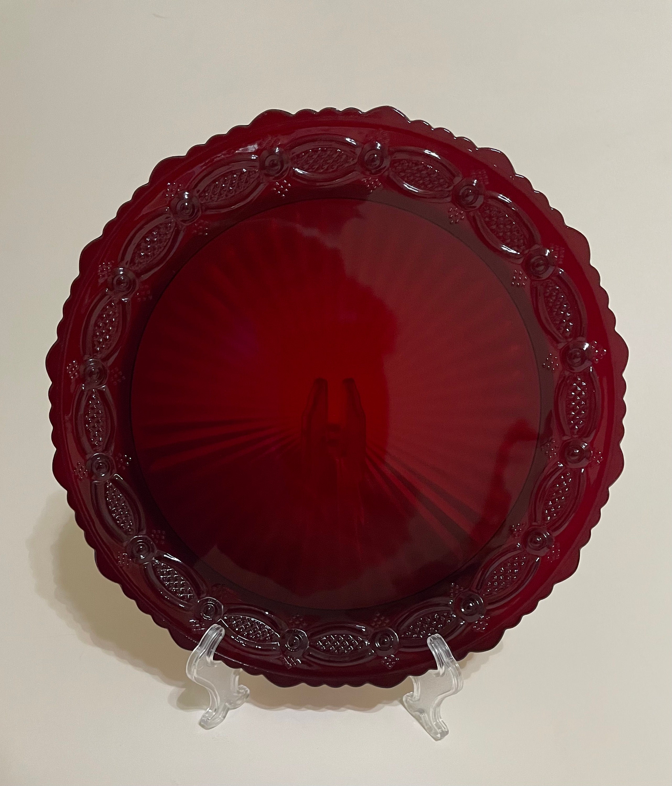 Avon Ruby Red Cape Cod Collection 10 3/4" Dinner Plate