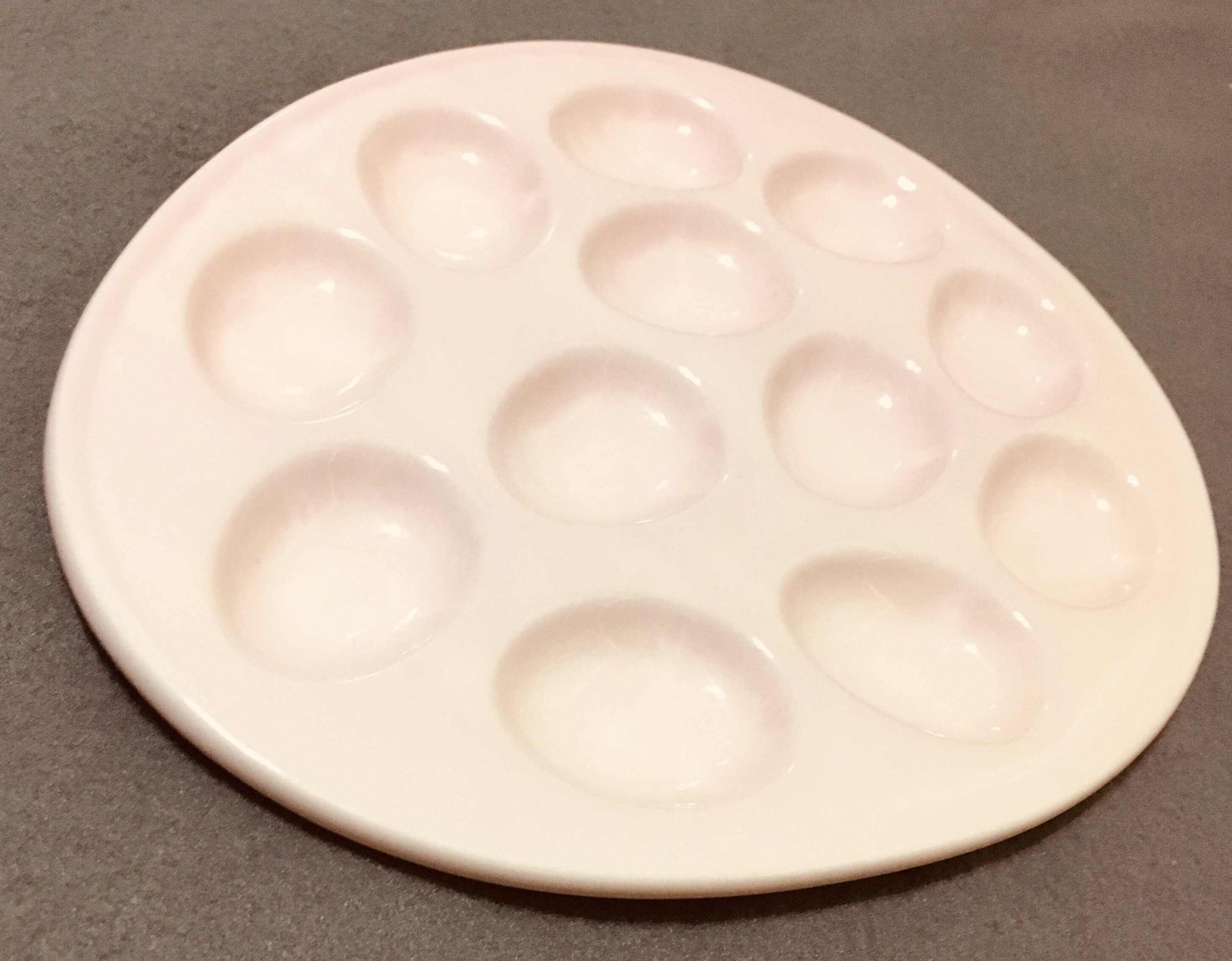 Pink Porcelain Oval Deviled Egg Serving Plate BIA Cordon Bleu