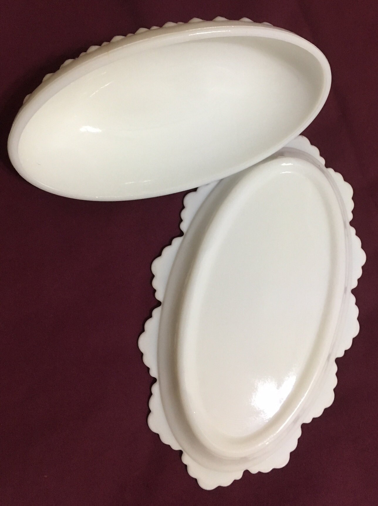 Fenton White Milk Glass Butter Dish and Lid