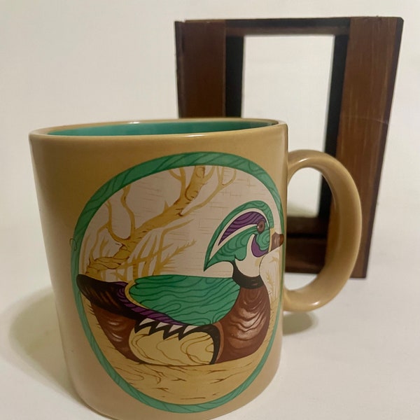 Applause 1985 Mallard Duck Print Ceramic Coffee Mug New with Crate