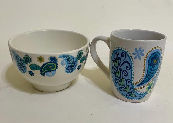 Royal Norfolk China Paisley 5 Soup Bowls or 4 Cups