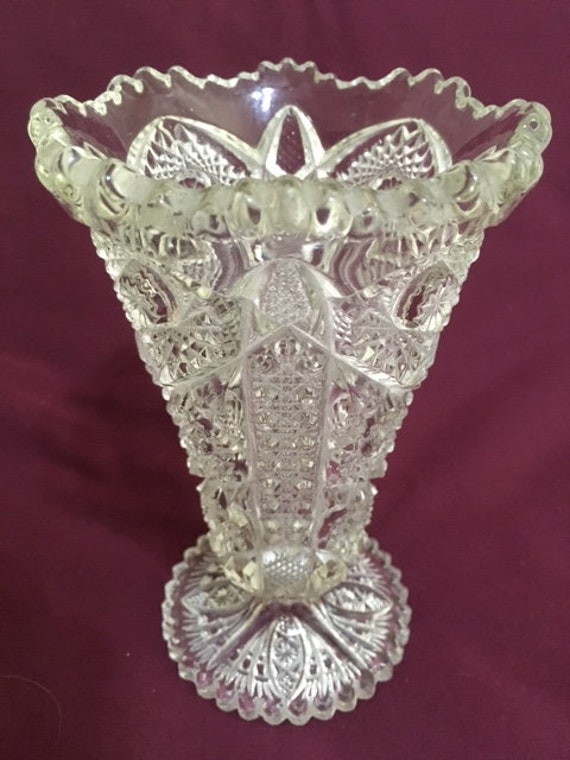 EAPG Imperial Glass Crystal Flower Vase Pattern 536