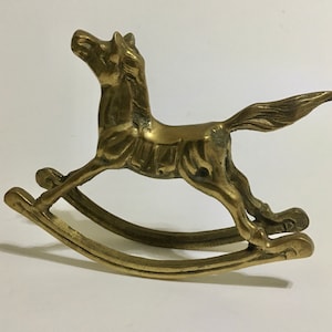 Vintage Brass Rocking Horse Figurine