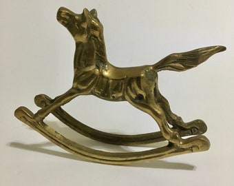 Vintage Brass Rocking Horse Figurine