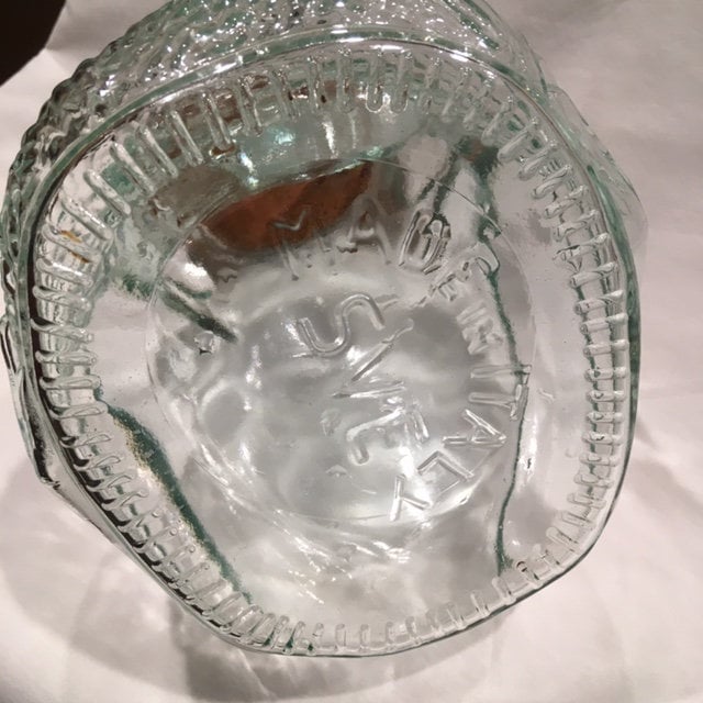 Large Vintage Green Glass Frog Canister/Cookie Jar, Marked Made in Italy SVE