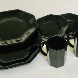 Acoroc France Black Octime Six Piece Dishset