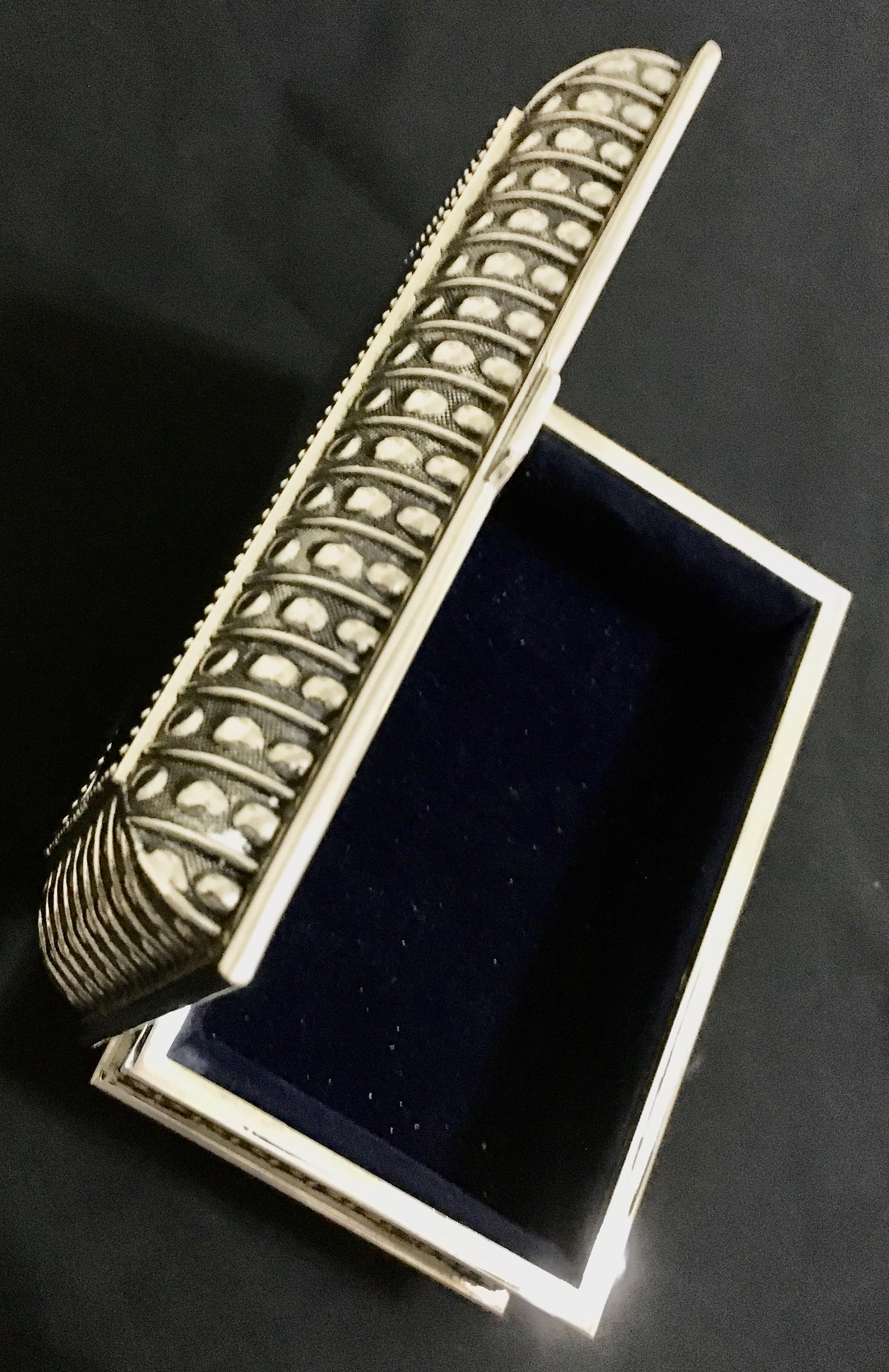 Whitehill Large Rectangular Silver Plated Beaded Trinket/Jewelry Box