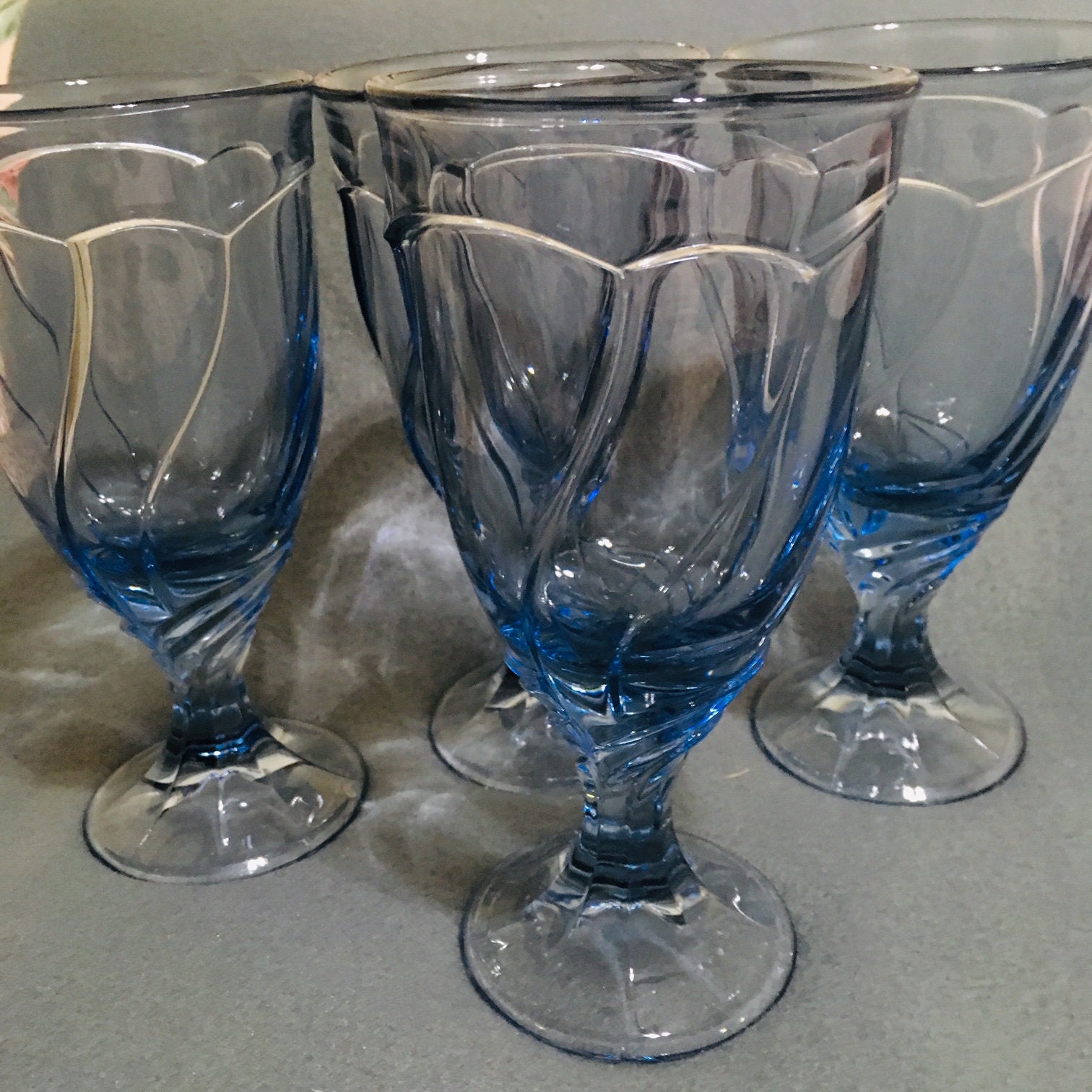 Noritake Light Blue Sweet Swirl Glassware, Set of 4 Ice Tea
