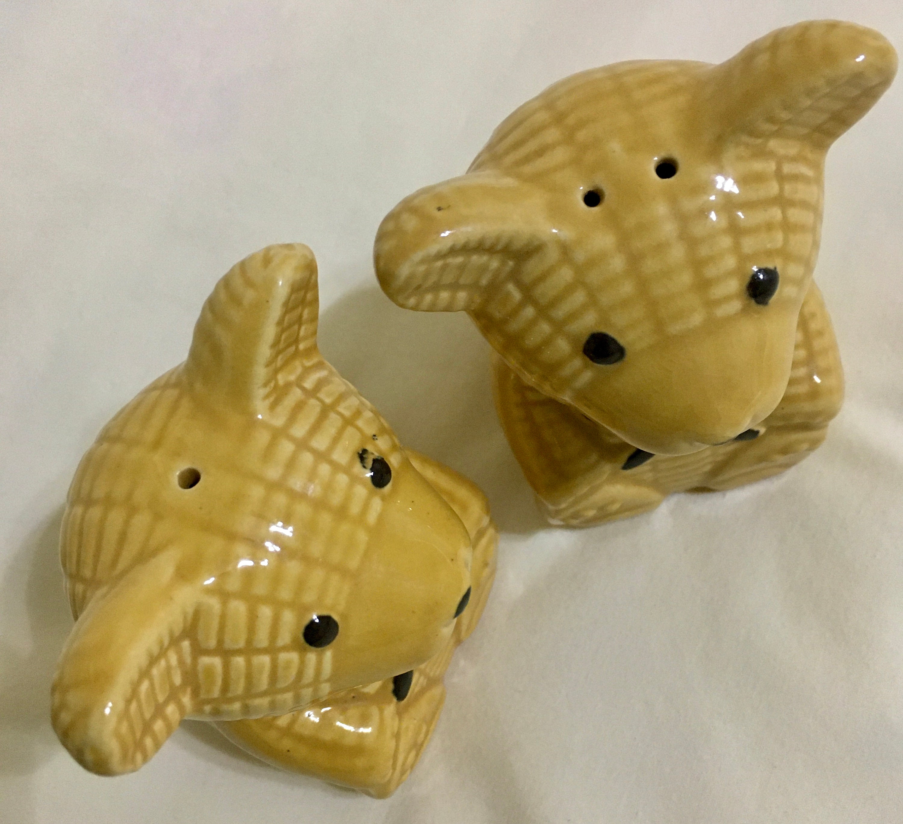 Teddy Bear Salt and Pepper Shakers Ceramic Vintage