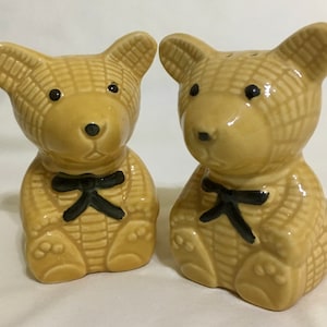 Saleiro e Pimenteiro Teddy Bear Cerâmica Vintage