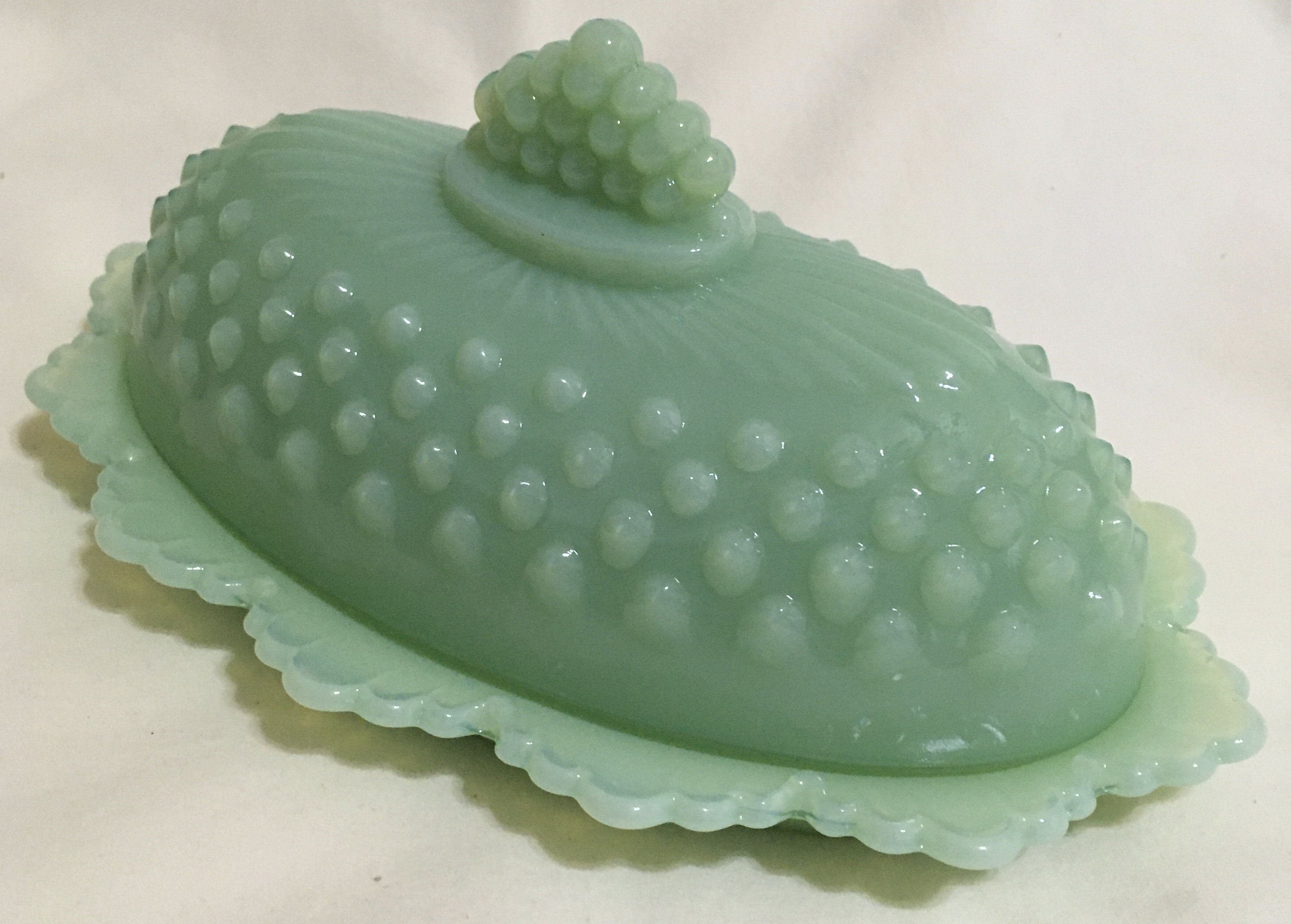 Jadeite Mosser Hobnail Butter Dish