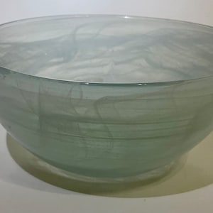 Sky Blue Swirl 7&quot; Art Glass Bowl