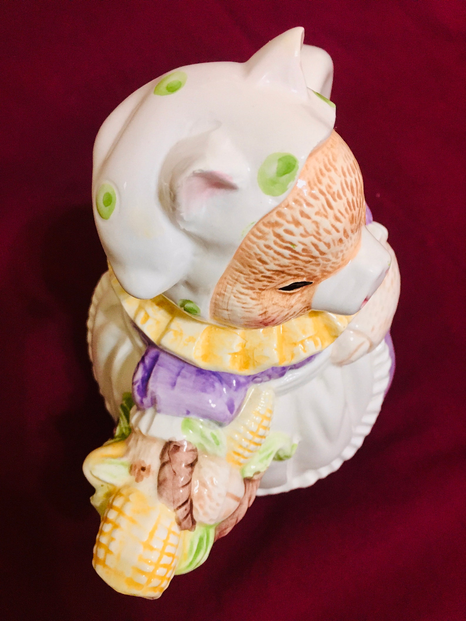 Heritage Mint Ceramic Pig Teapot Purple Dress White Apron and Etsy