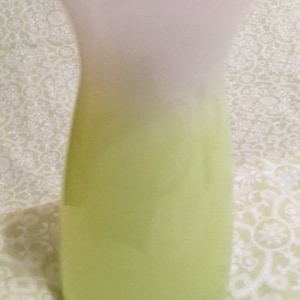 Lime Green, Fading to White 6&quot; Glass Retro Trumpet Vase
