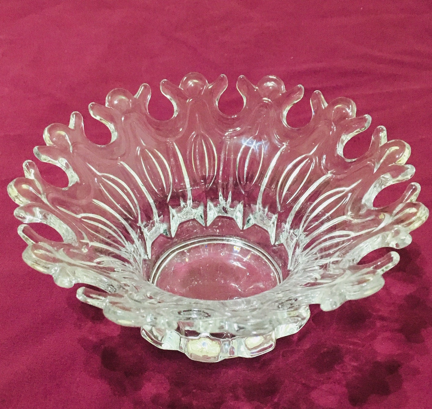 Ornate Glass Display Piece, Bowl or Candle Holder
