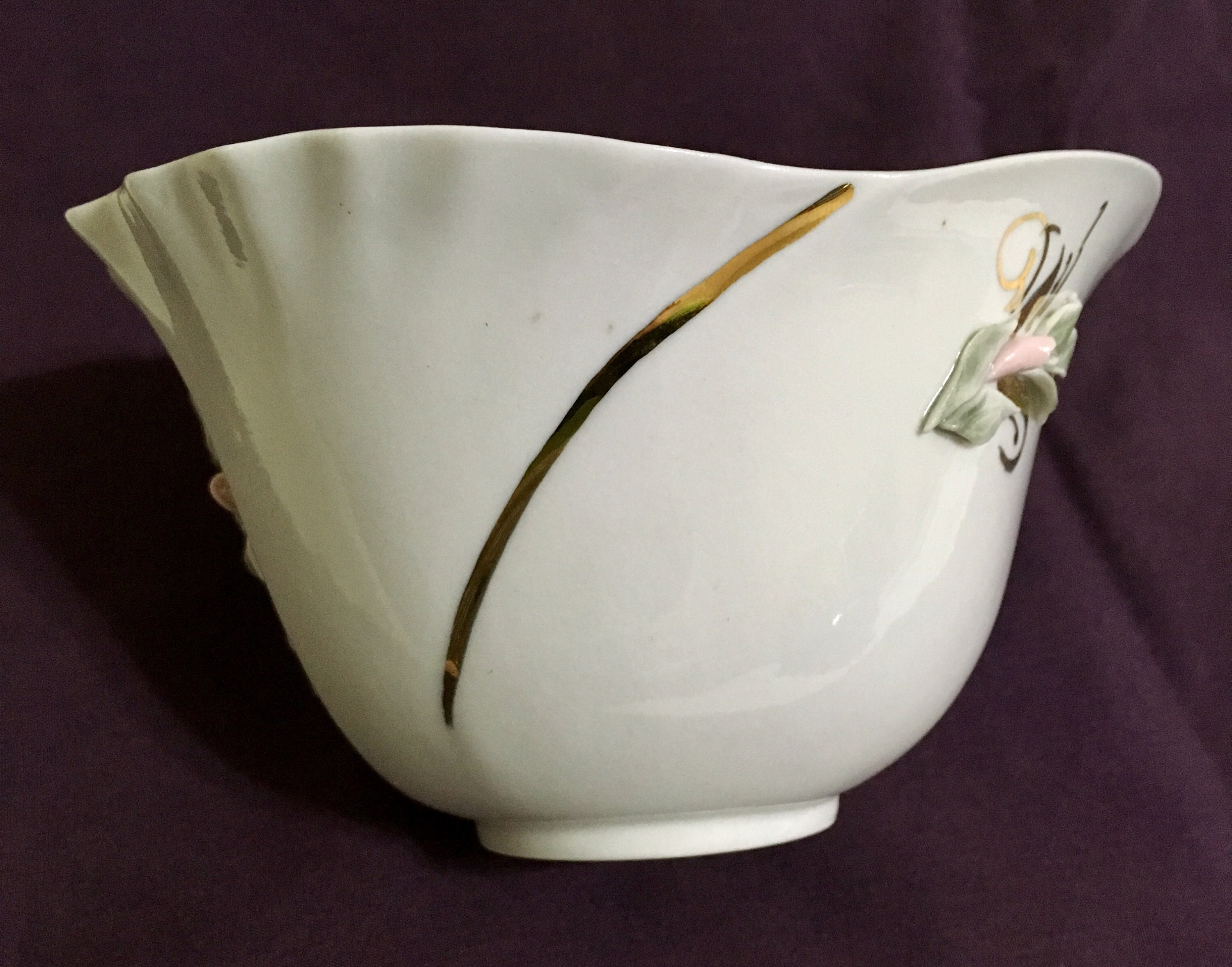 Fenix Gilded Floral Accent Bowl Lustreware Porcelain