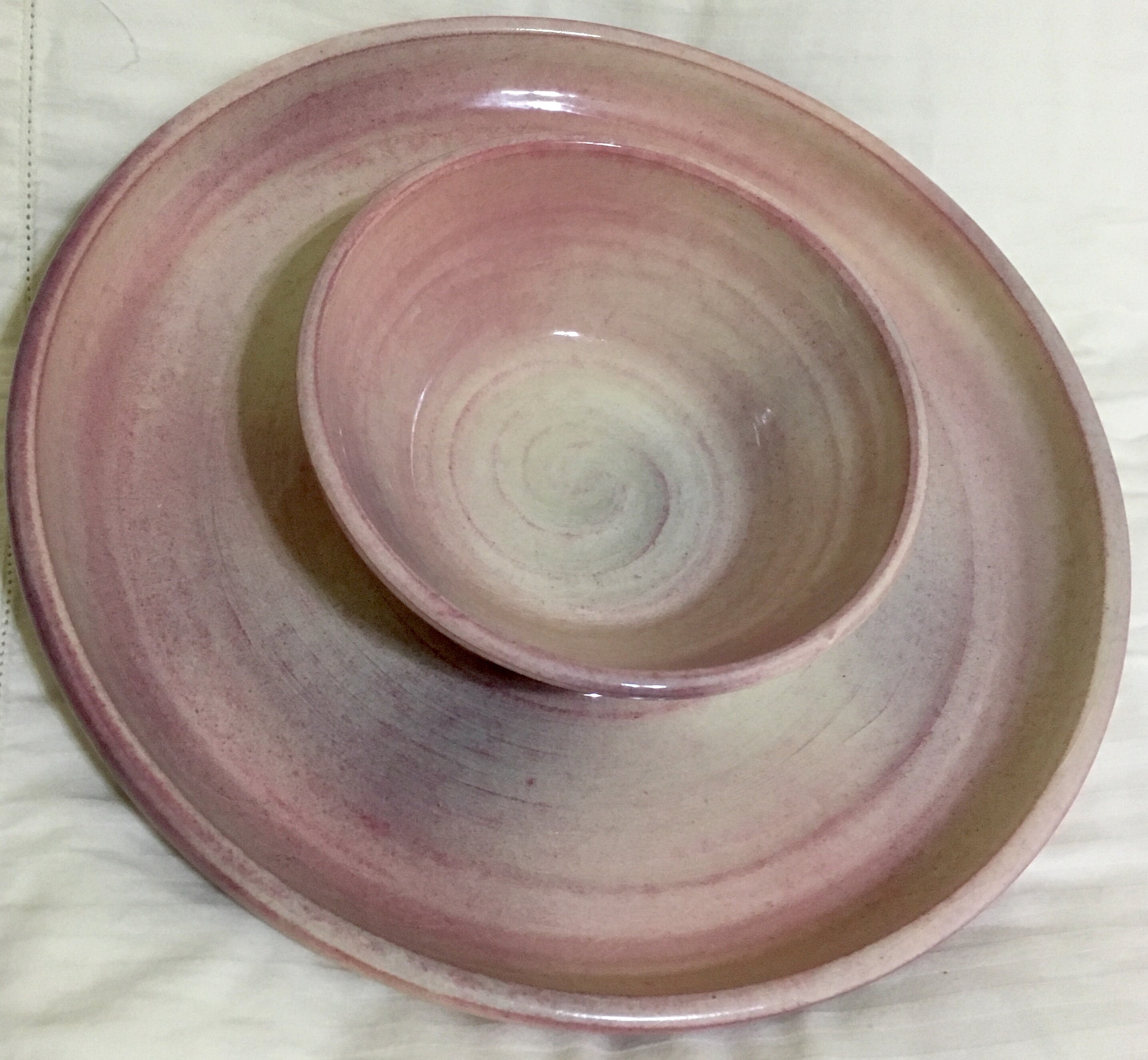 Handmade Chip and Dip, Chip and Salsa Serving Bowl, Rose, Strawberry