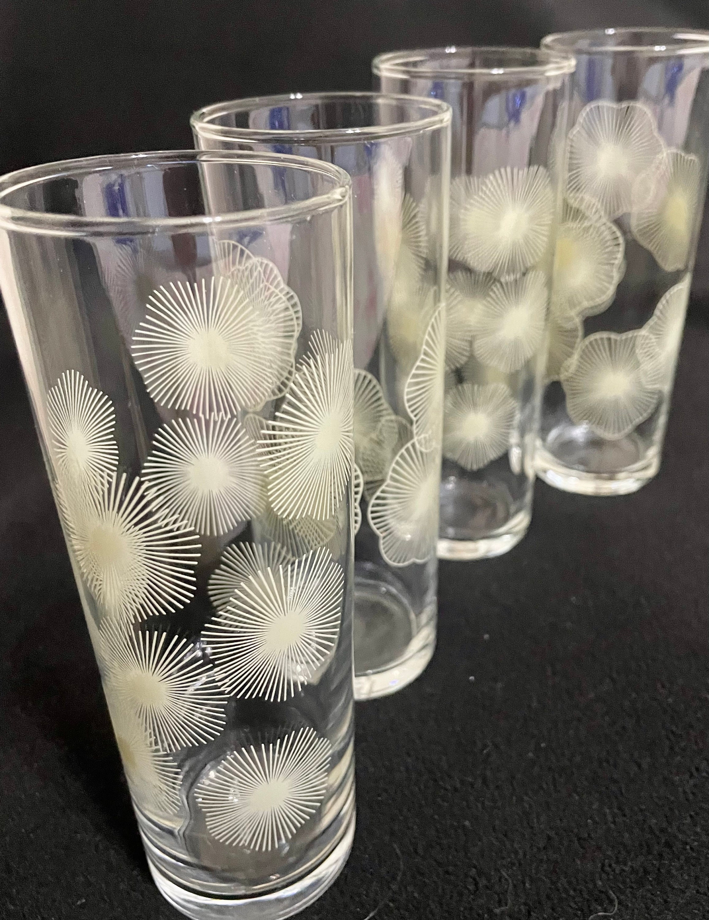 IKEA Atomic Sunburst Tom Collins Highball Glass Tumblers Set of 4