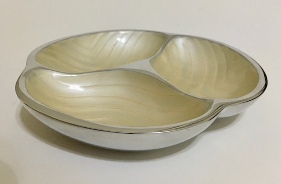 Nambe' Earth Cornsilk Relish Dish  Divided Serving Tray