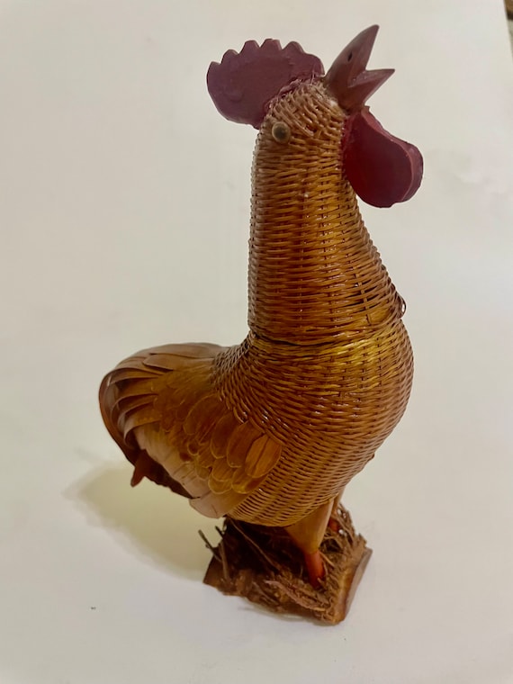 Wicker Rattan Rooster 2 Piece Storage/Display