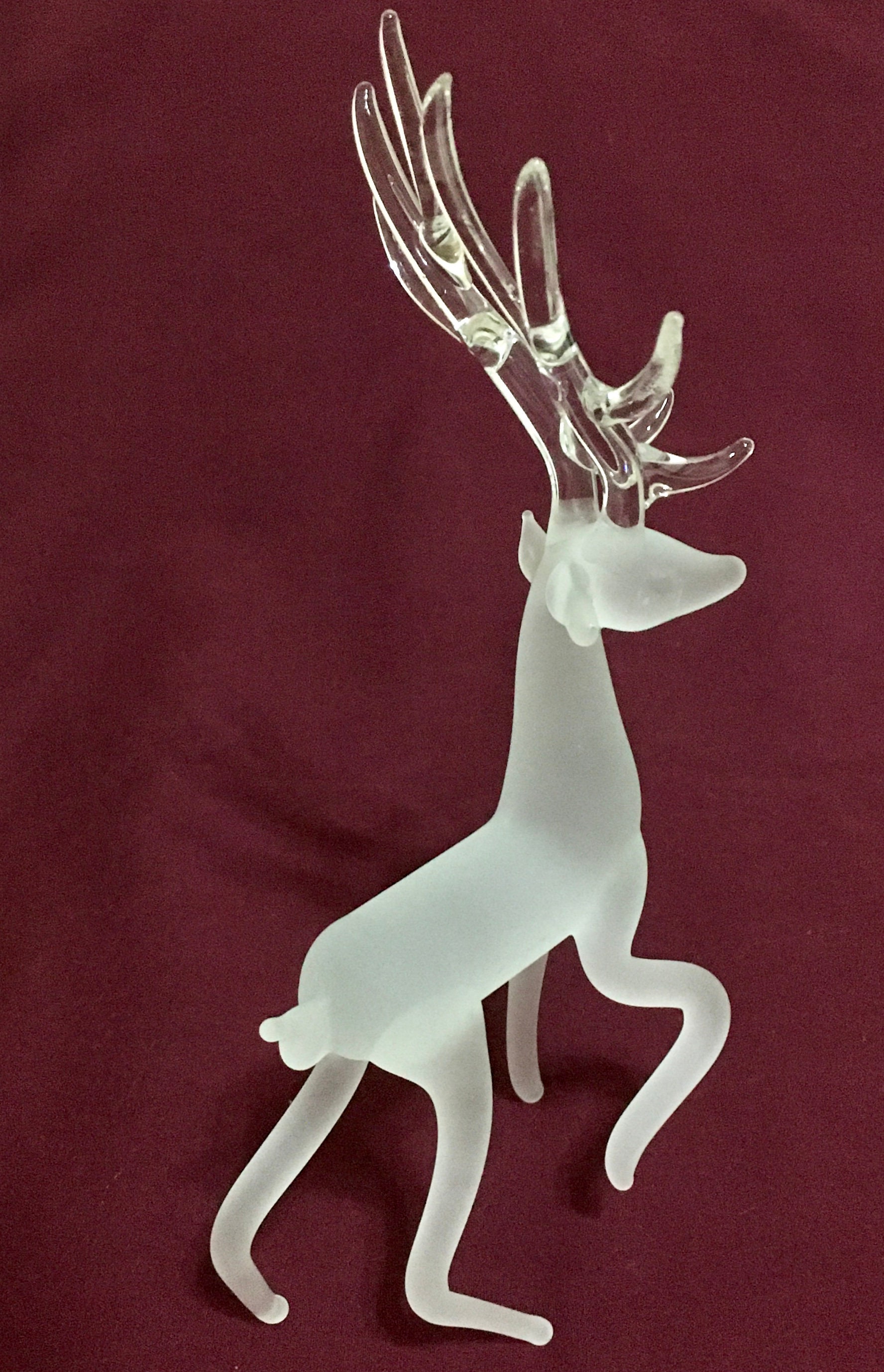 Silvestri Frosted and Clear Glass Reindeer