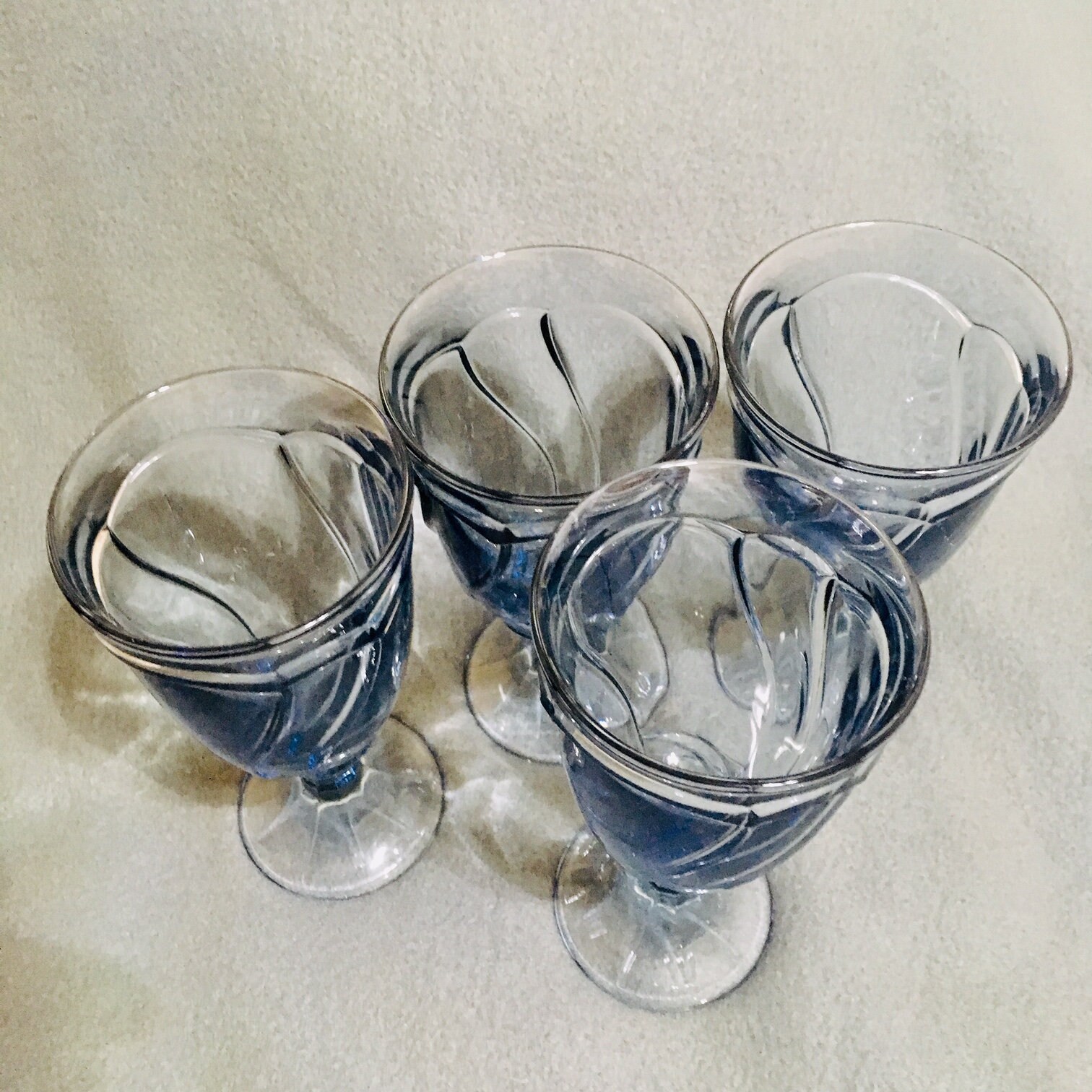 Noritake Light Blue Sweet Swirl Glassware, Set of 4 Ice Tea