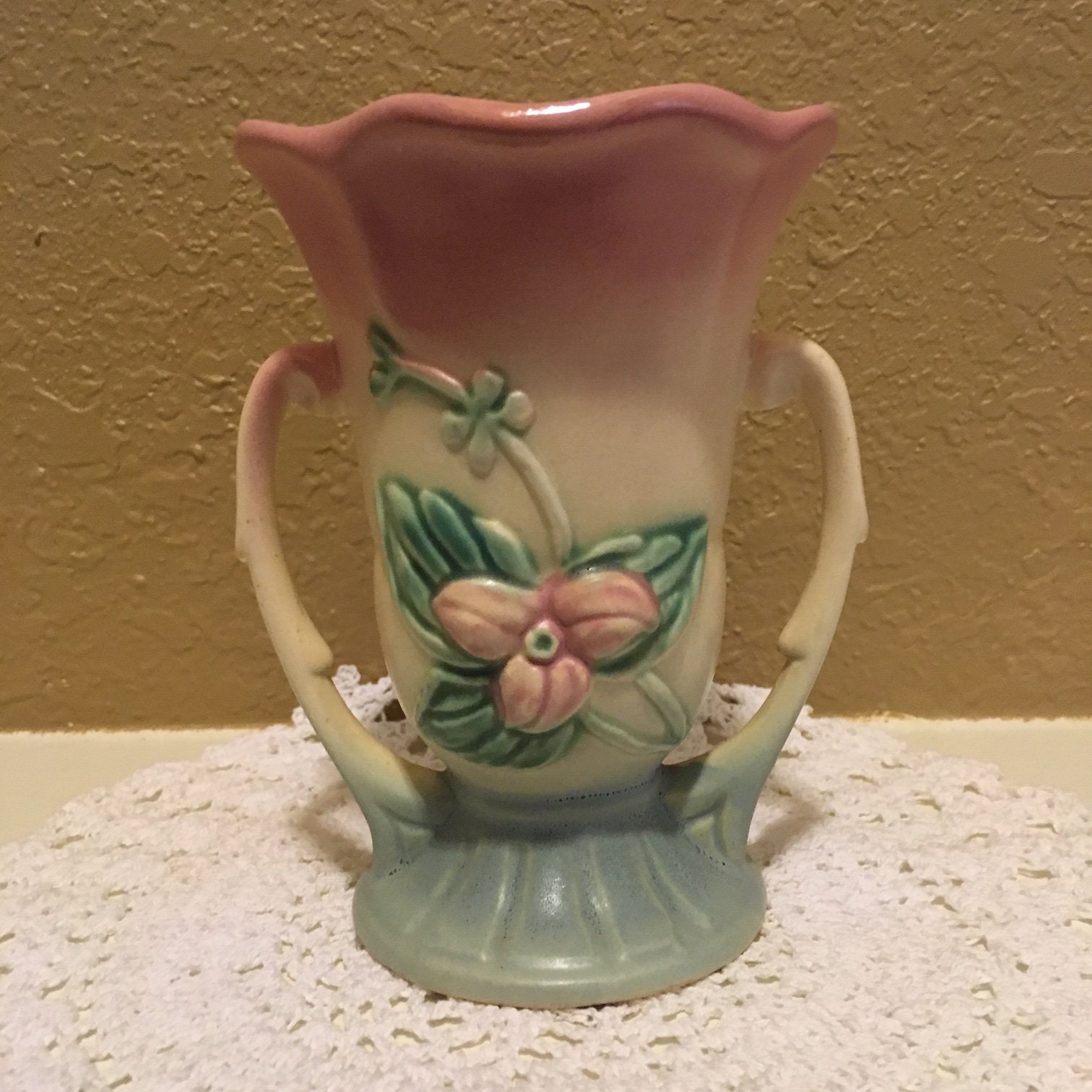 Vintage Hull Art Pottery Vase, Double Handled, W35 1/2