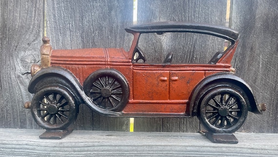 Cast Iron Model T Red Doorstop