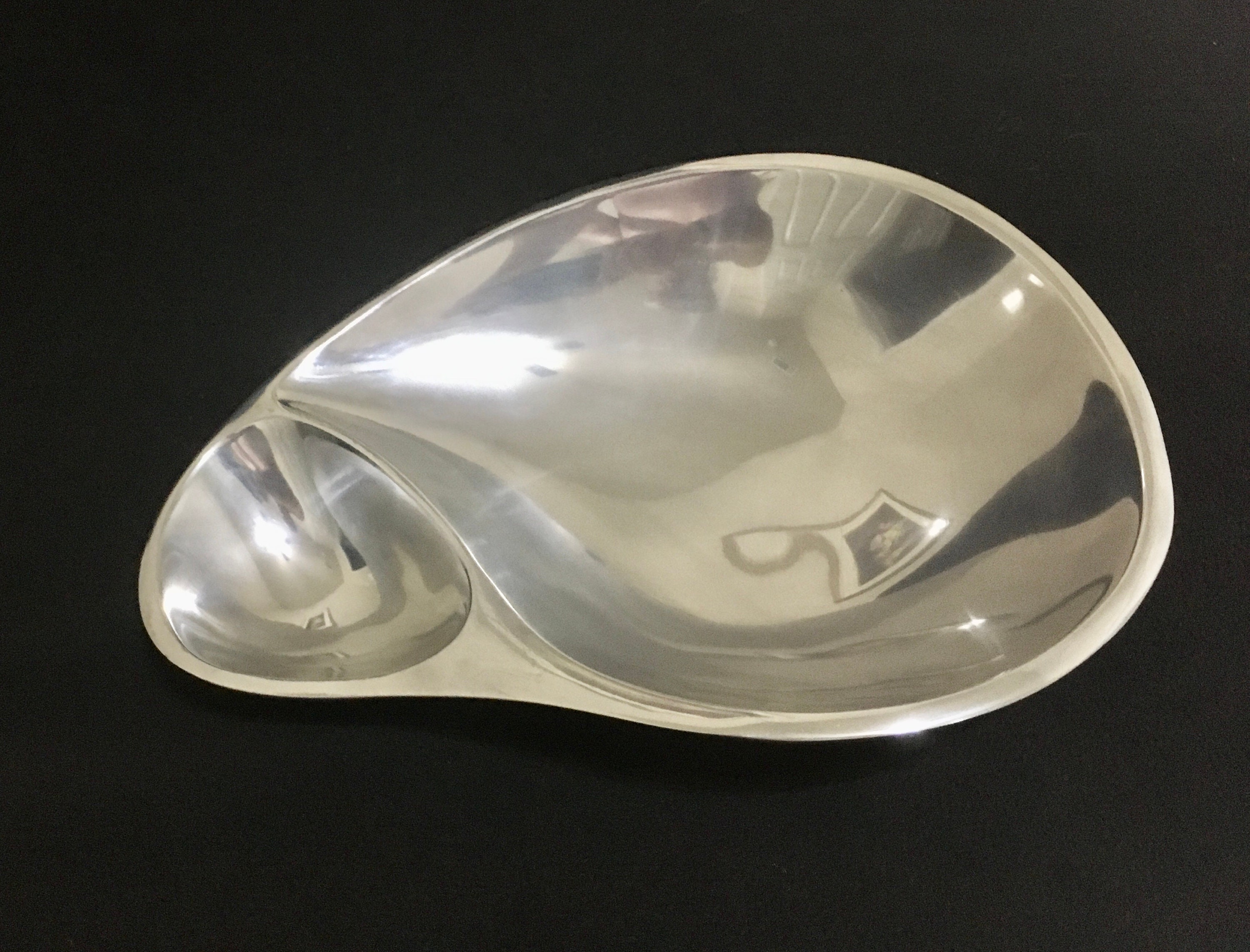 Nambe 560 Chip and Dip or Shrimp and Sauce Bowl 14x10x2.75