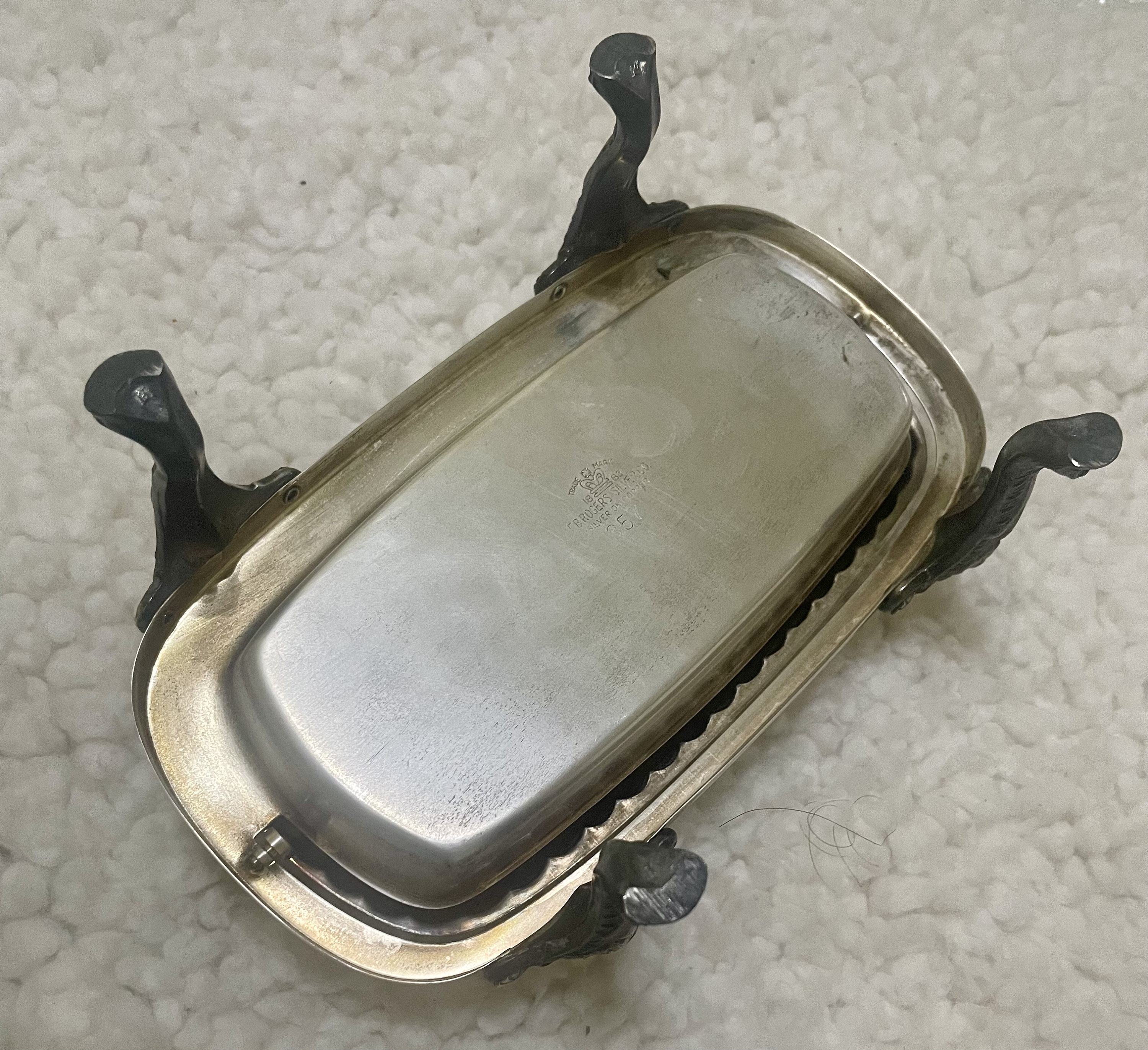 FB Rogers 357 Silver Domed Victorian Style Roll Top Butter FB Rogers 357 Silver Domed Victorian Style Roll Top Butter