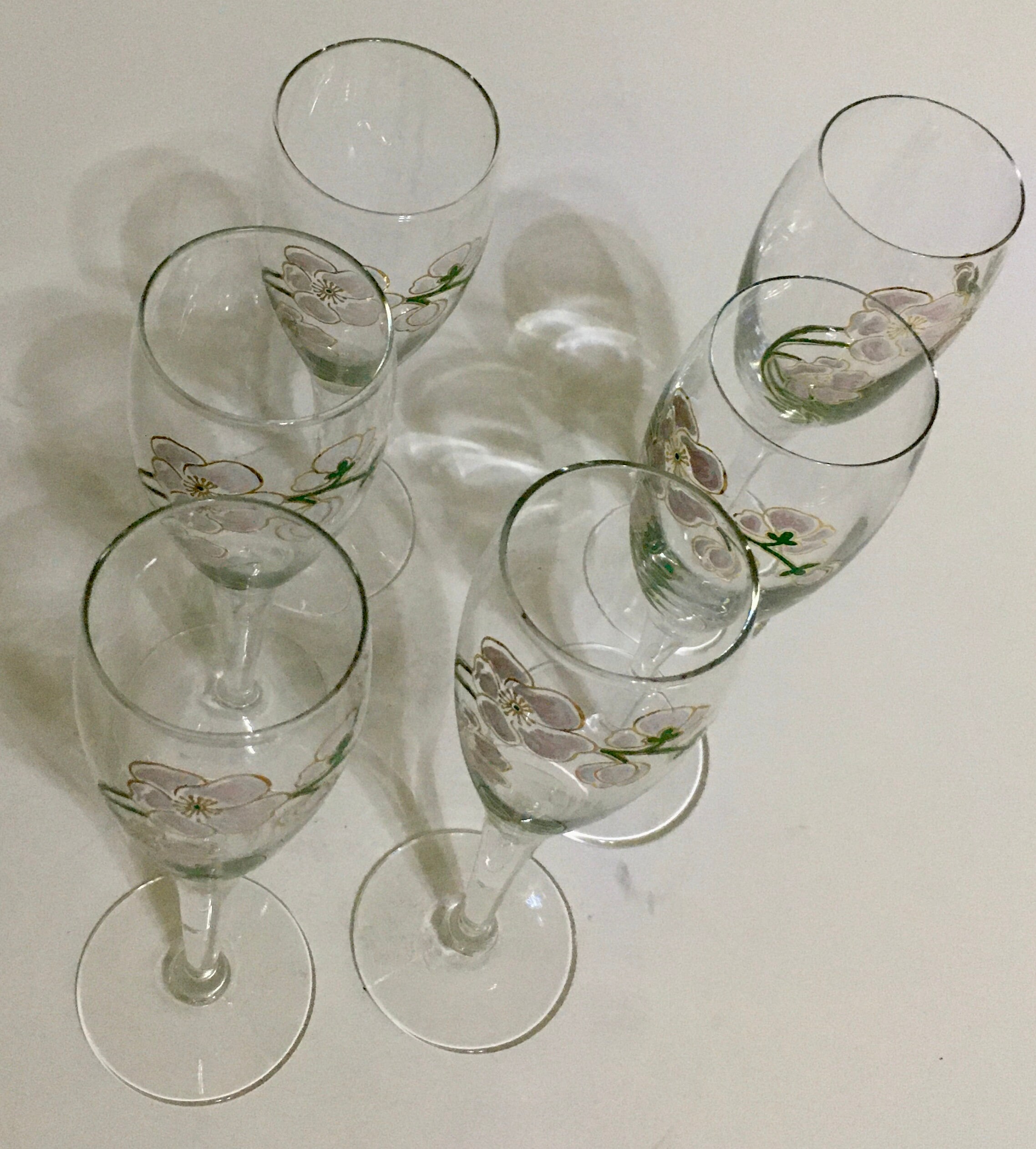 Perrier Jouet Champagne Flutes Belle Opoque Floral Set of 6