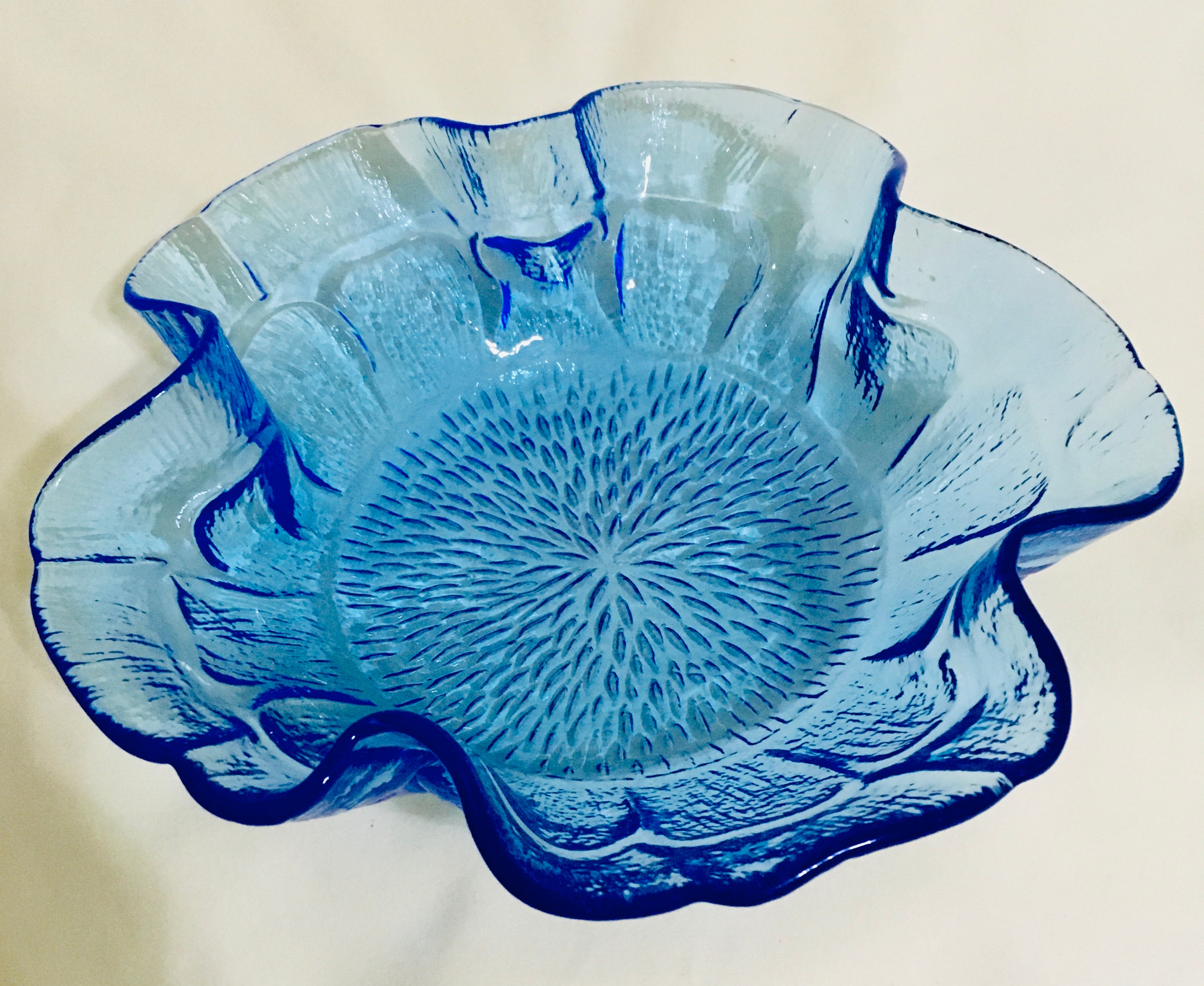 Decorative Glass Bowl, Hand Crafted Slump Glass Floral Petal Theme ...