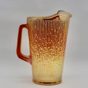 Jeannette Marigold Carnival Glass Finlandia Tree Bark Pitcher