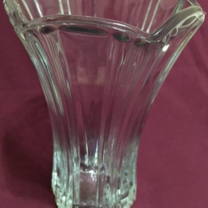 Anchor Hocking Clear Glass (With a Green Hue) Hexagonal Vase