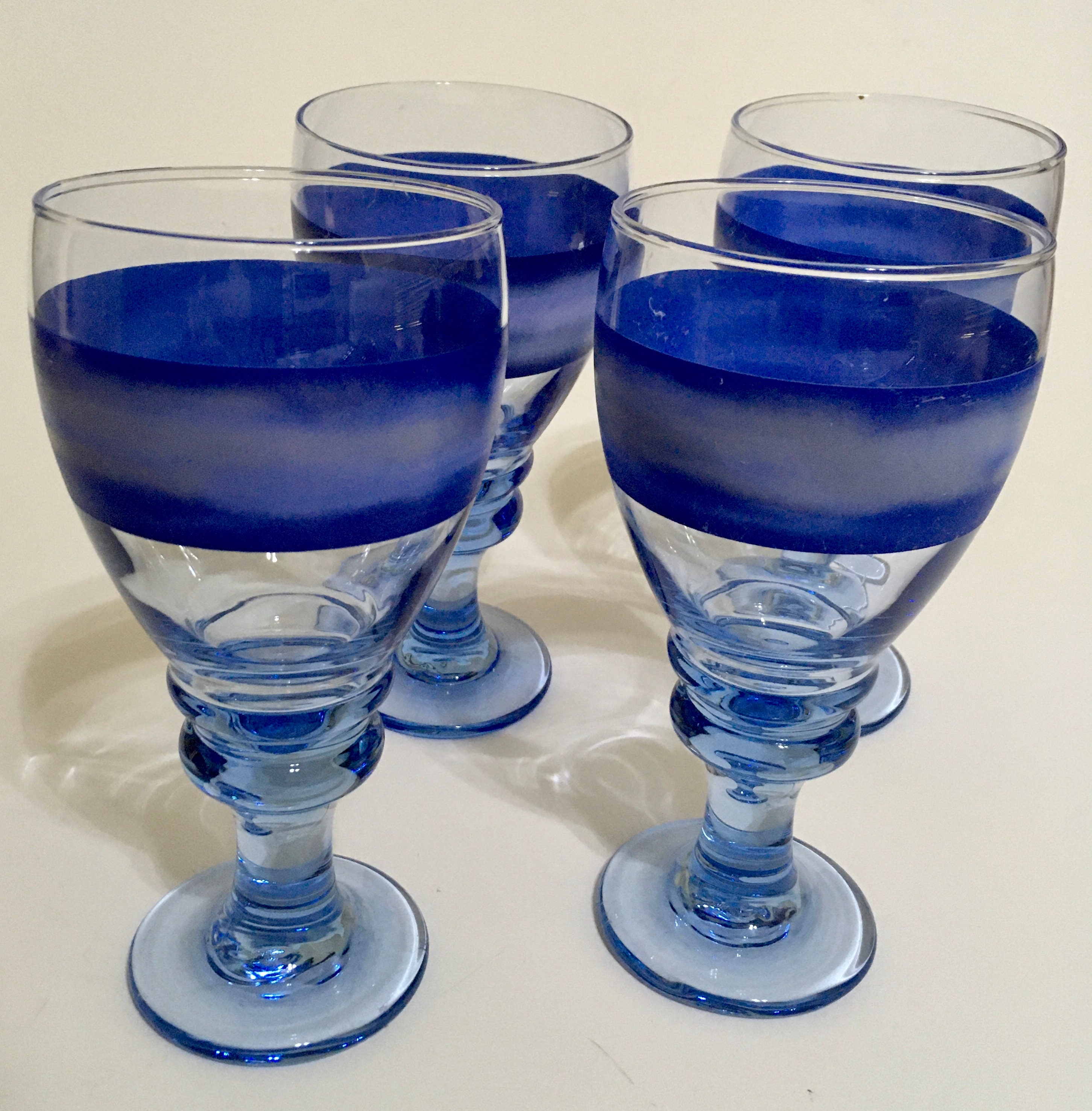 Libbey Nova Blue Water Goblets Set of 4
