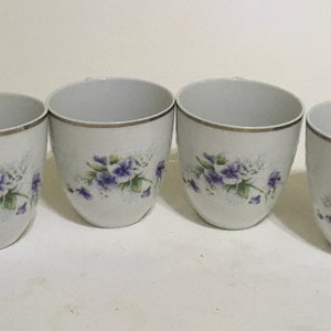 Wawel Royal Wien Collection Polen Violette Stiefmütterchen Tassen 4er Set