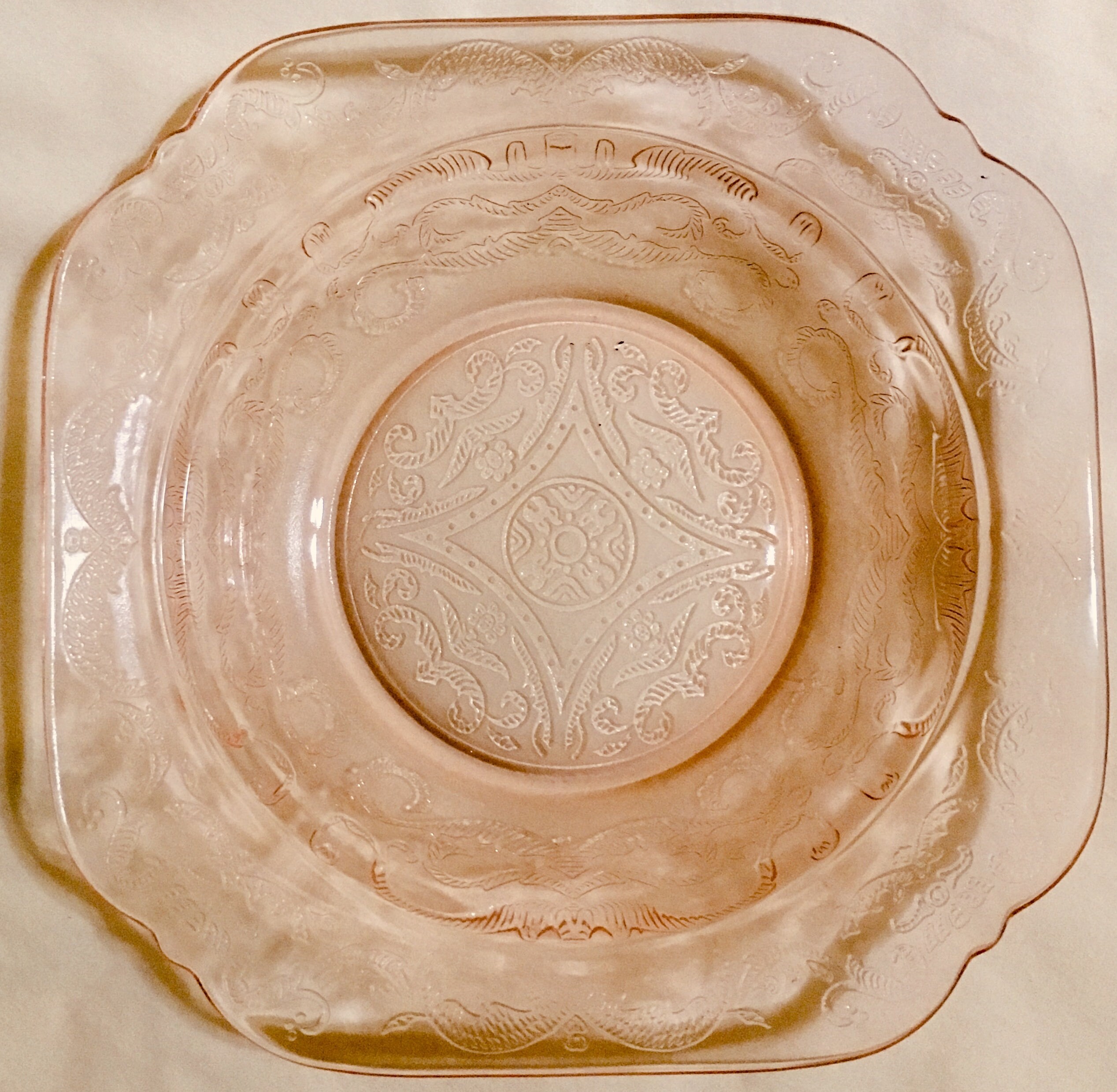 Federal Glass Madrid Pink Depression Glass Dessert Bowl