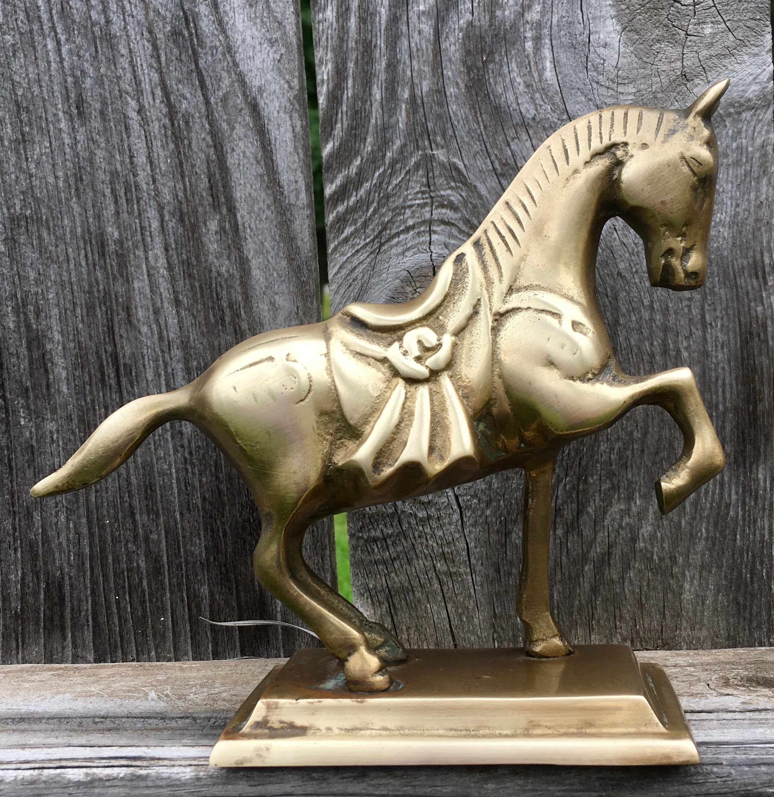 Brass Horse Statue Mythical Regency Trojan War Horse Equestrian