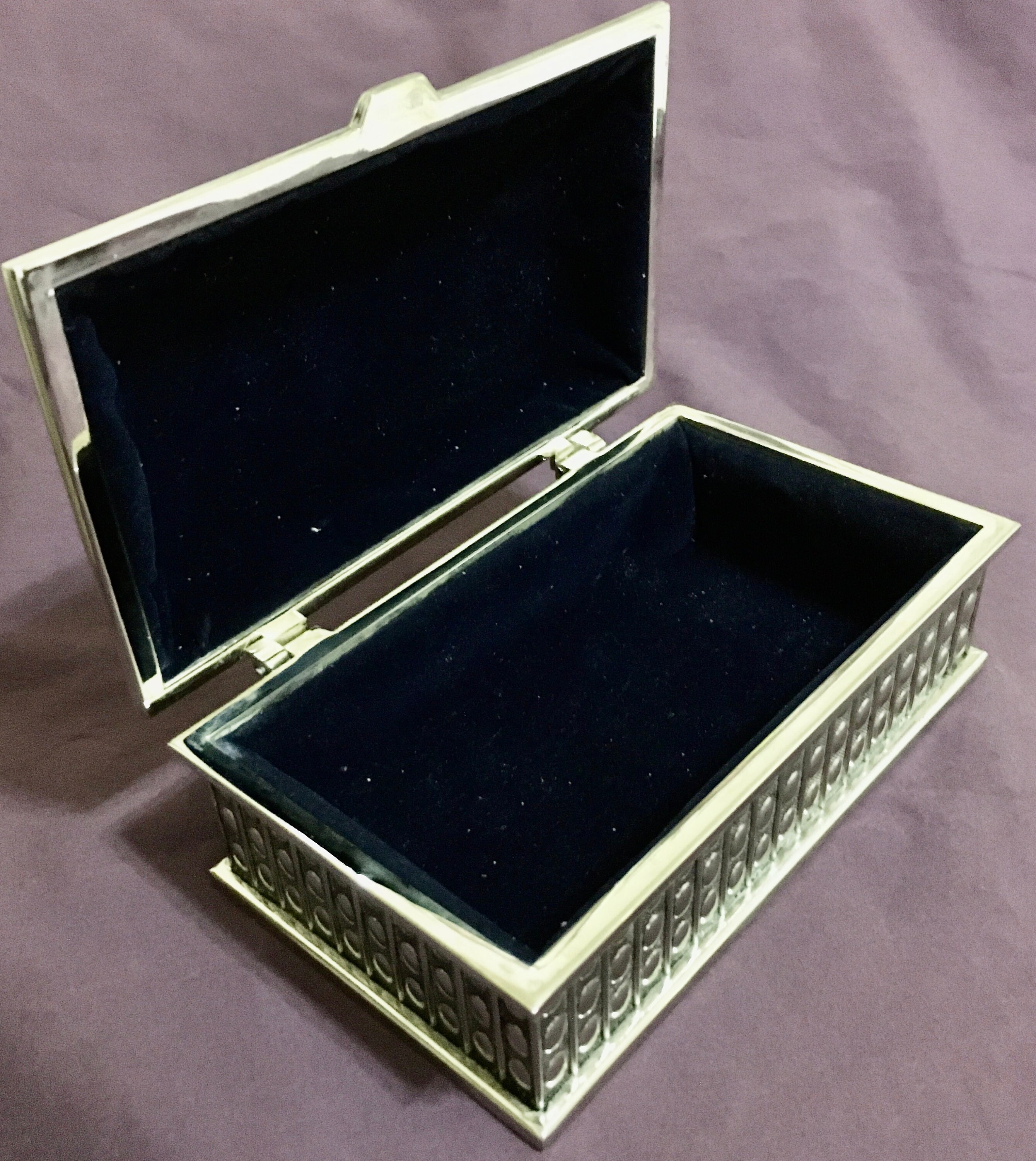 Whitehill Large Rectangular Silver Plated Beaded Trinket/Jewelry Box