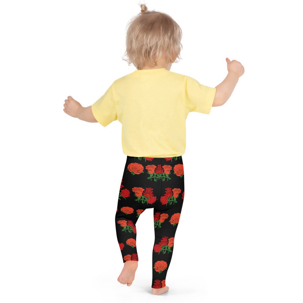 Red Roses1 Kids leggings Roses leggings toddler leggings Etsy